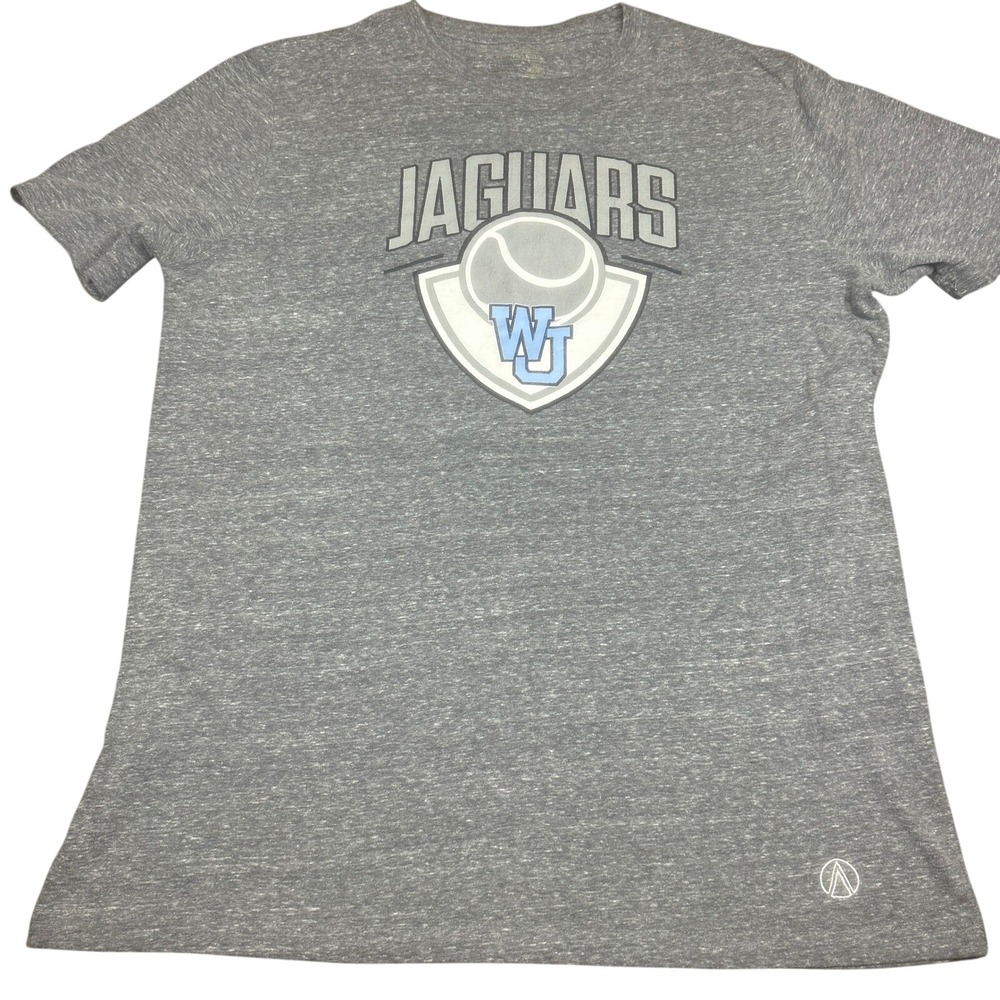 North End Mens Jaguars WJ Tennis Graphic T-Shirt L Grey Heathered Tri-Blend